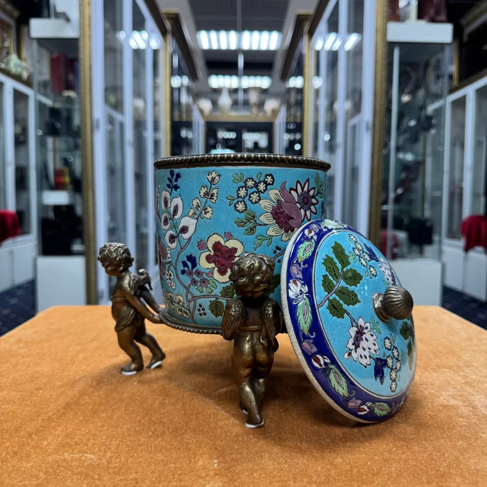 Шкатулка Ангелы голубая